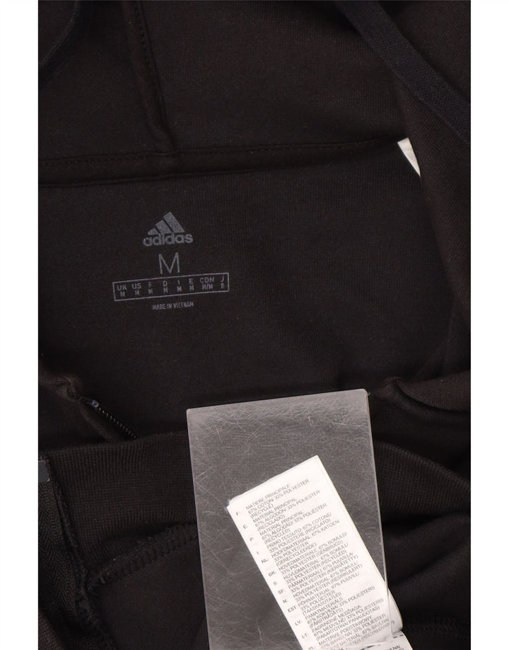 ADIDAS Mens Zip Hoodie Sweater Medium Black Cotton Vintage Adidas and Second-Hand Adidas from Messina Hembry 