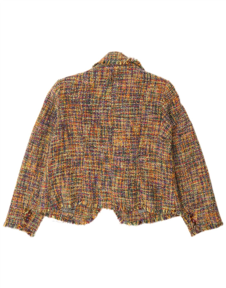 Giacca blazer aperta da donna SASHA UK 16 grande acrilico multicolore