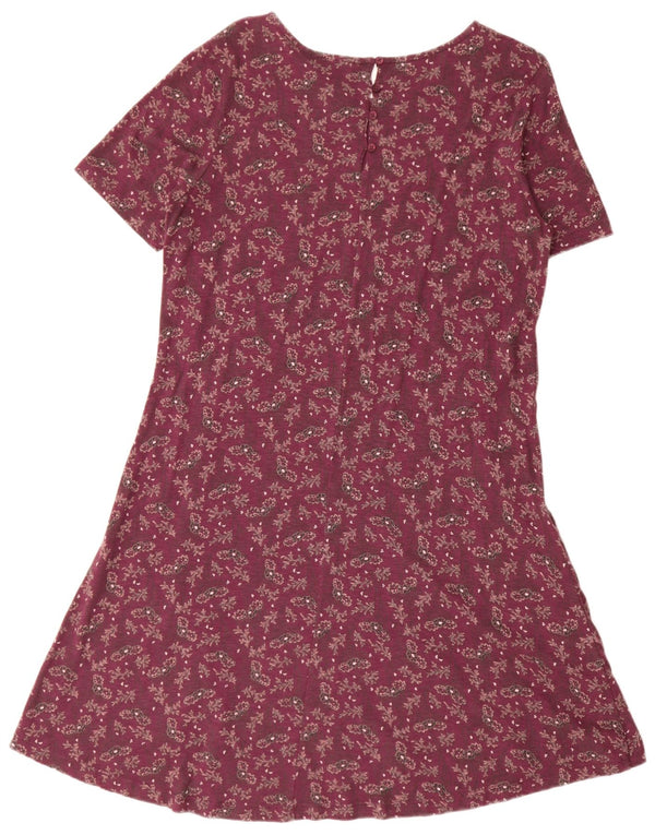 Abito a trapezio oversize da donna Fat Face UK 10 Piccolo cotone floreale bordeaux