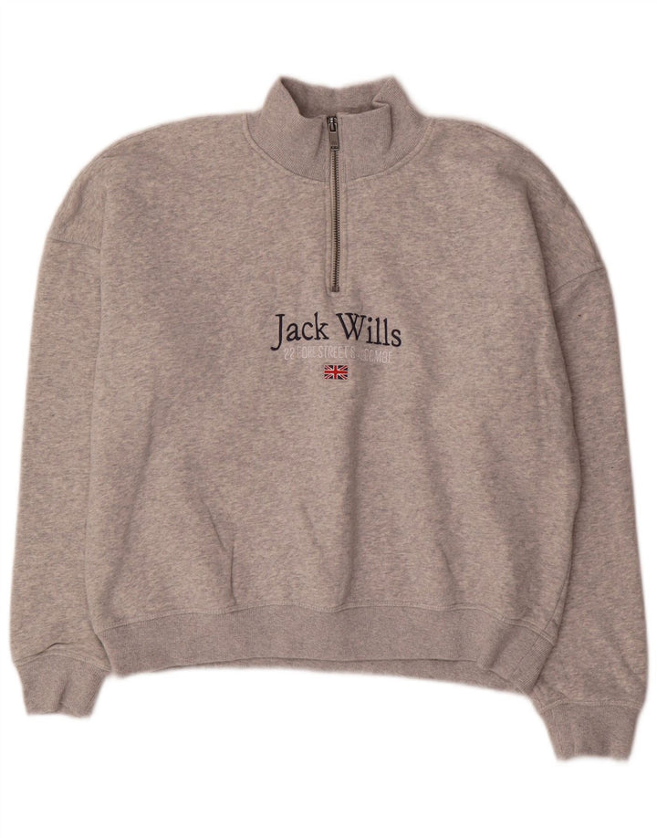 Felpa grafica oversize da donna Jack Wills UK 10 piccolo grigio