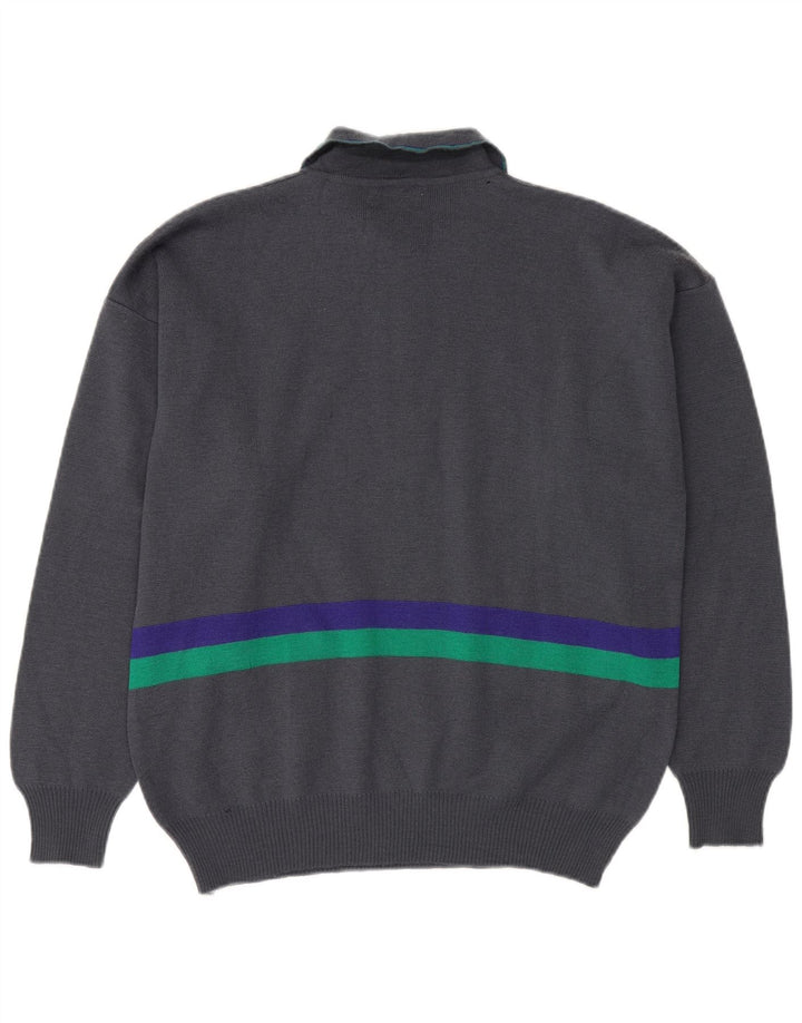 SETTEBELLO Maglione da uomo con collo alto, grande, in lana color block grigio