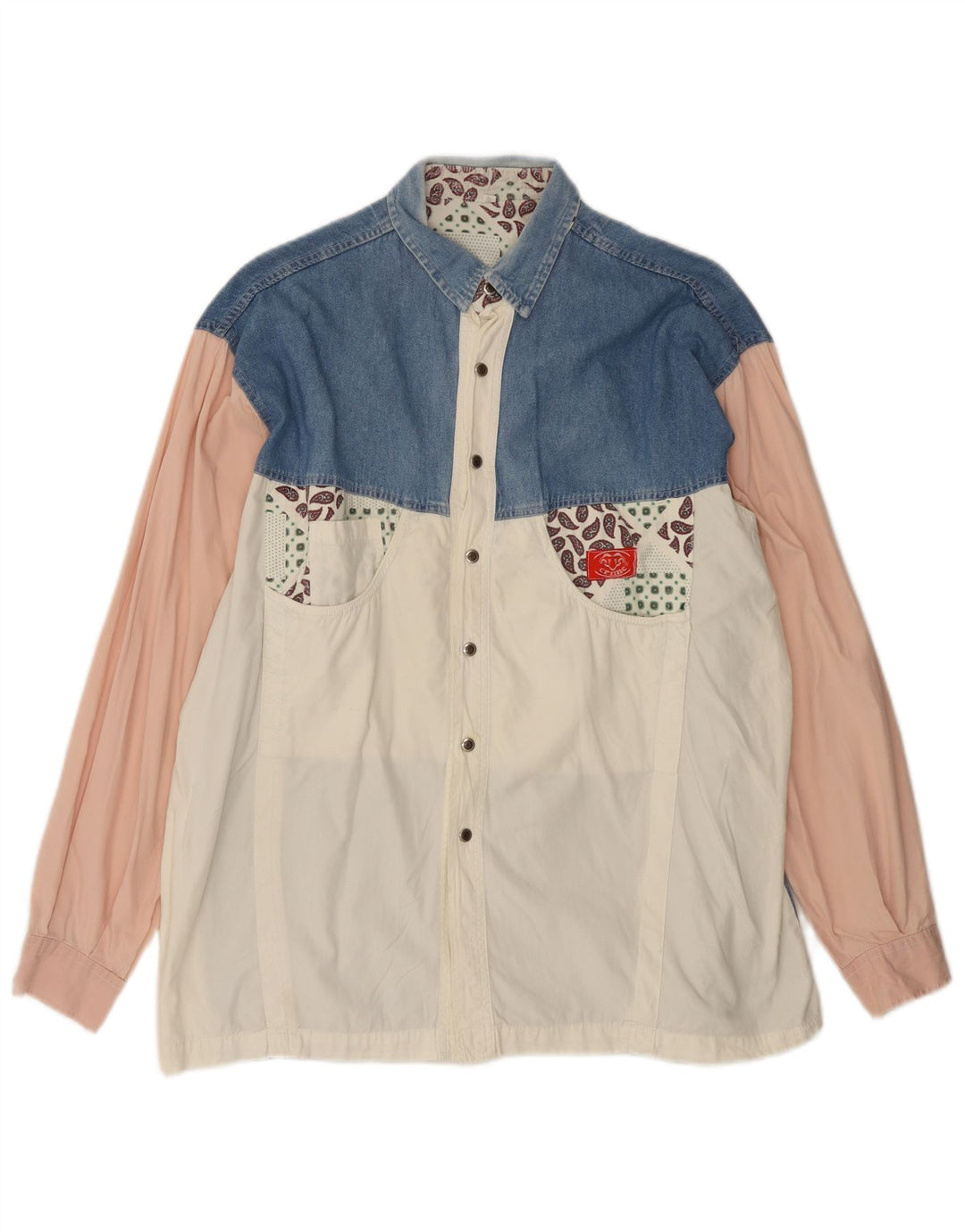 Camicia da uomo VINTAGE Beige medio Colorblock