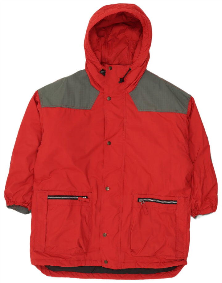 Giacca da sci con cappuccio da uomo Fjall Raven UK 38 Nylon color block rosso medio