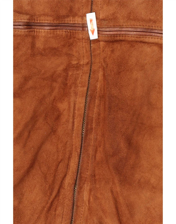 NINO Giacca bomber da uomo in pelle scamosciata UK 38 Pelle marrone medio