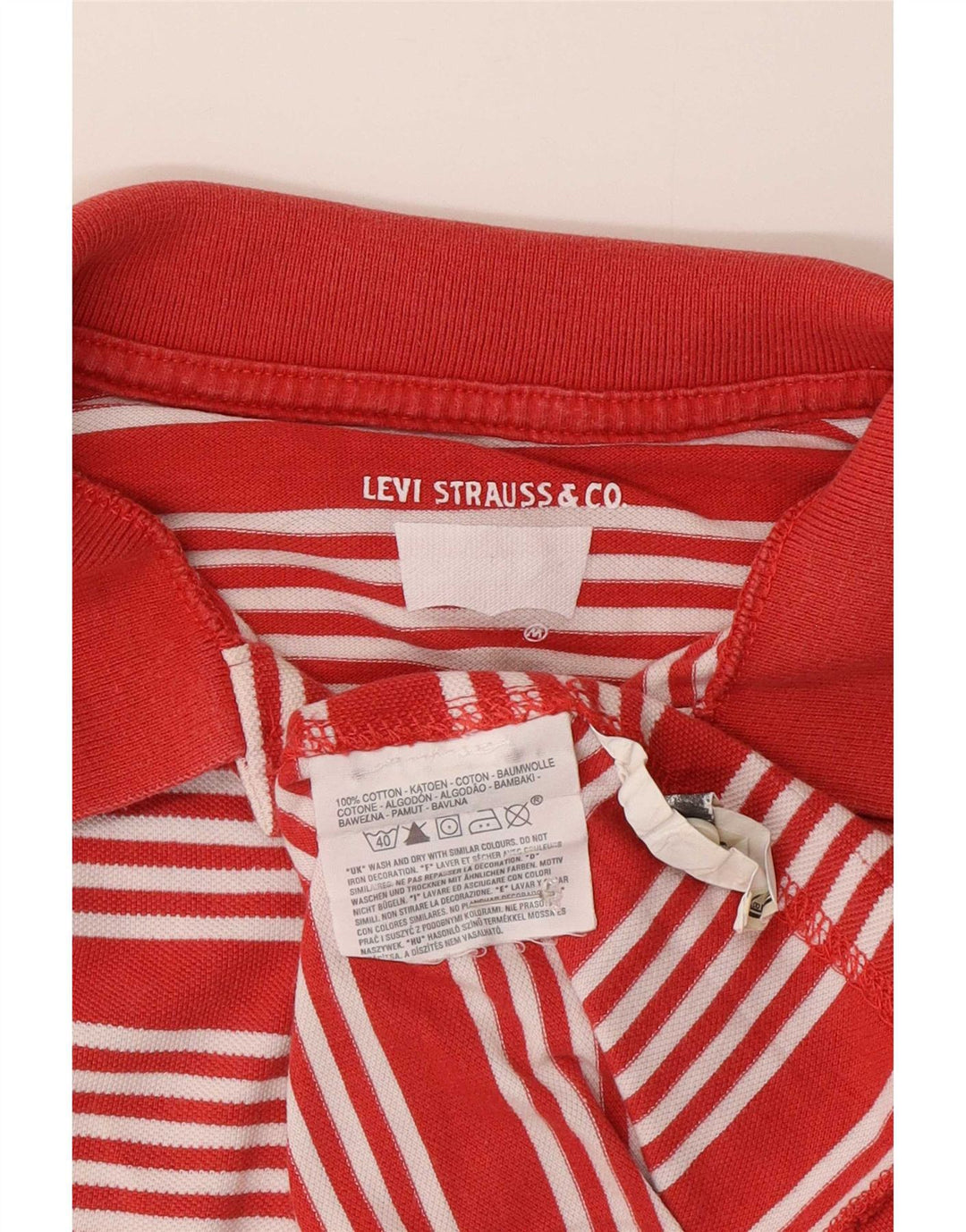 Polo Levi's da uomo in cotone a righe rosse medie