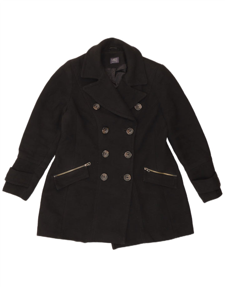 Cappotto da marinaio da donna Marks & Spencer UK 14 grande poliestere nero