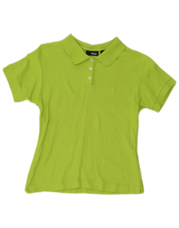 Polo corta da donna Fila UK 12 cotone verde medio