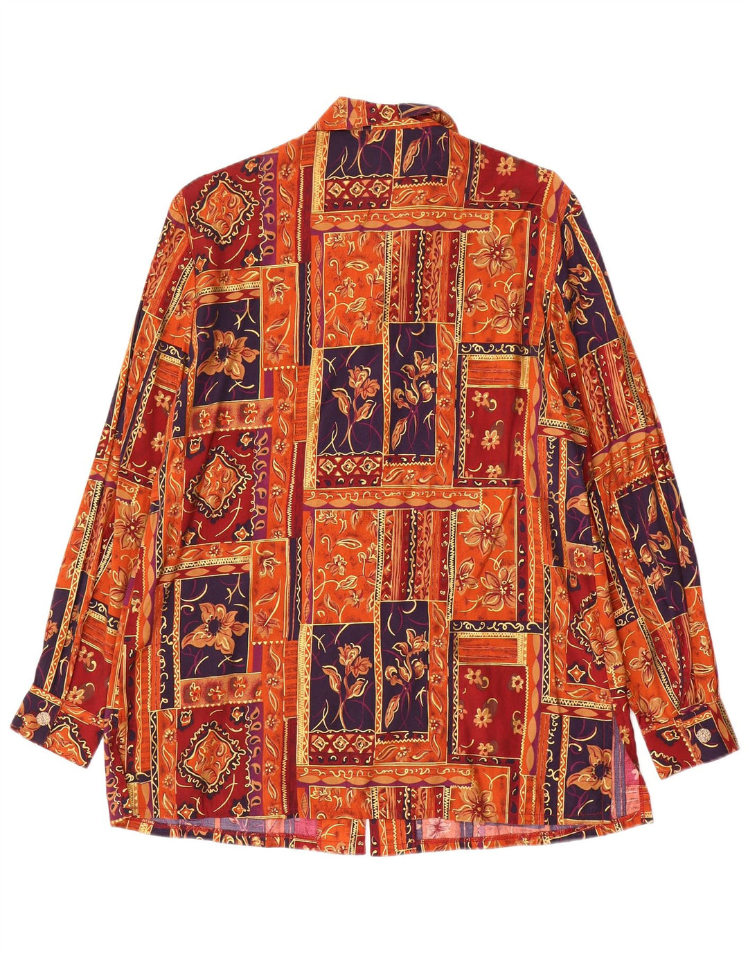 Camicetta camicia da donna David Jones US 12 grande viscosa patchwork multicolore