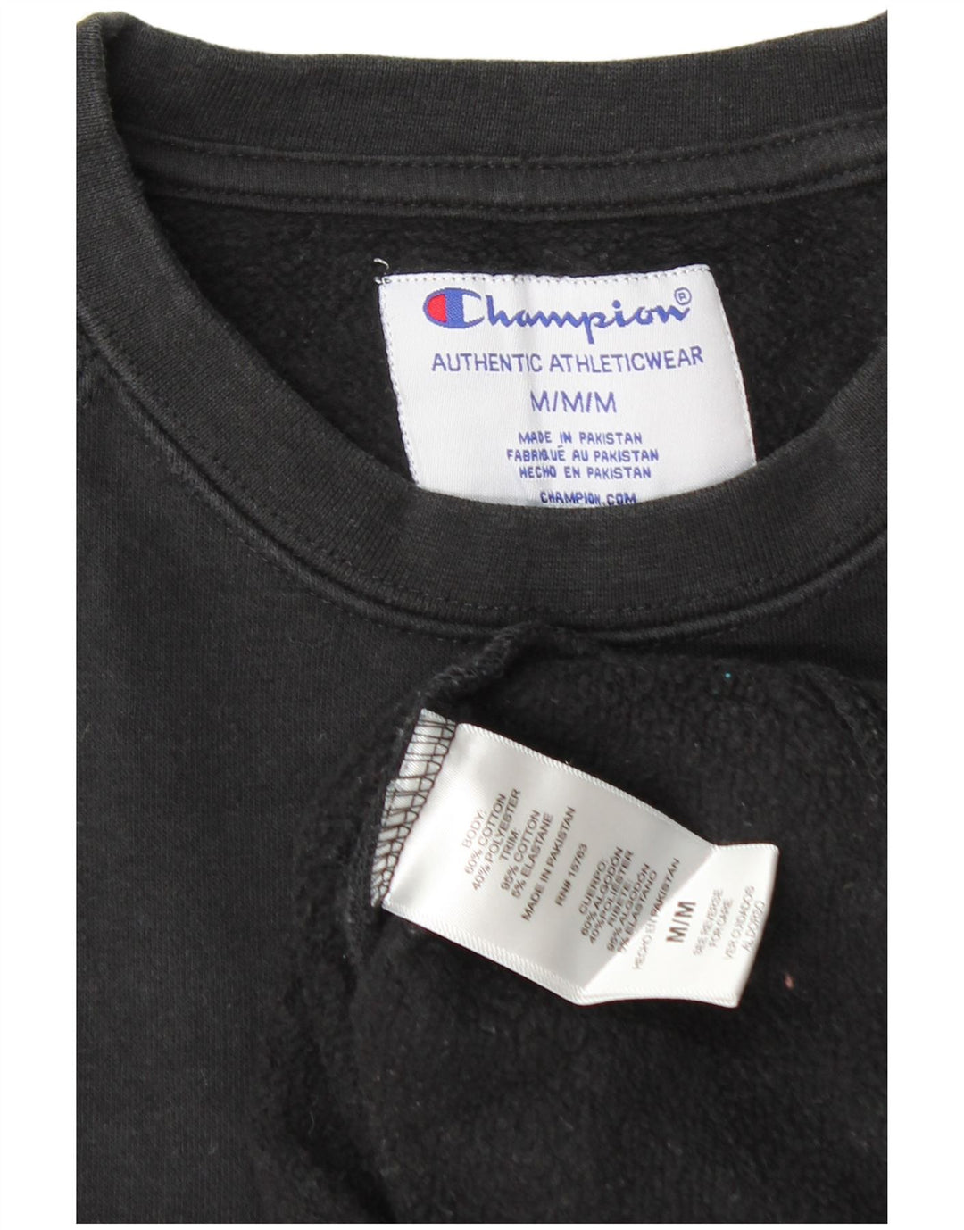 Felpa grafica da uomo Champion Felpa media in cotone nero