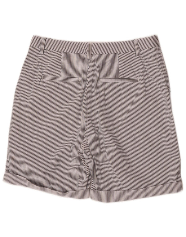 Pantaloncini chino da donna Marks & Spencer UK 10 piccoli W28 cotone gessato bianco