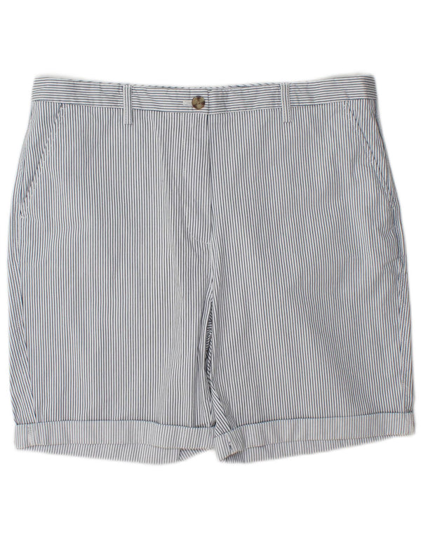Marks & Spencer Womens Chino Shorts UK 16 Large W38  Blue Pinstripe Cotton