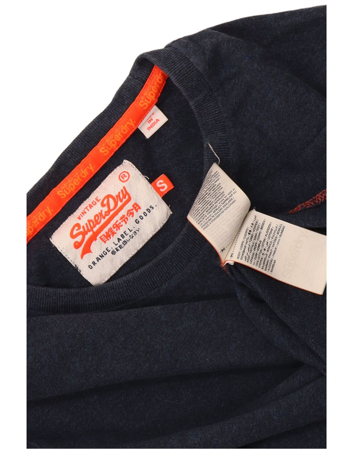 Top da uomo Superdry a maniche lunghe piccolo in cotone blu navy