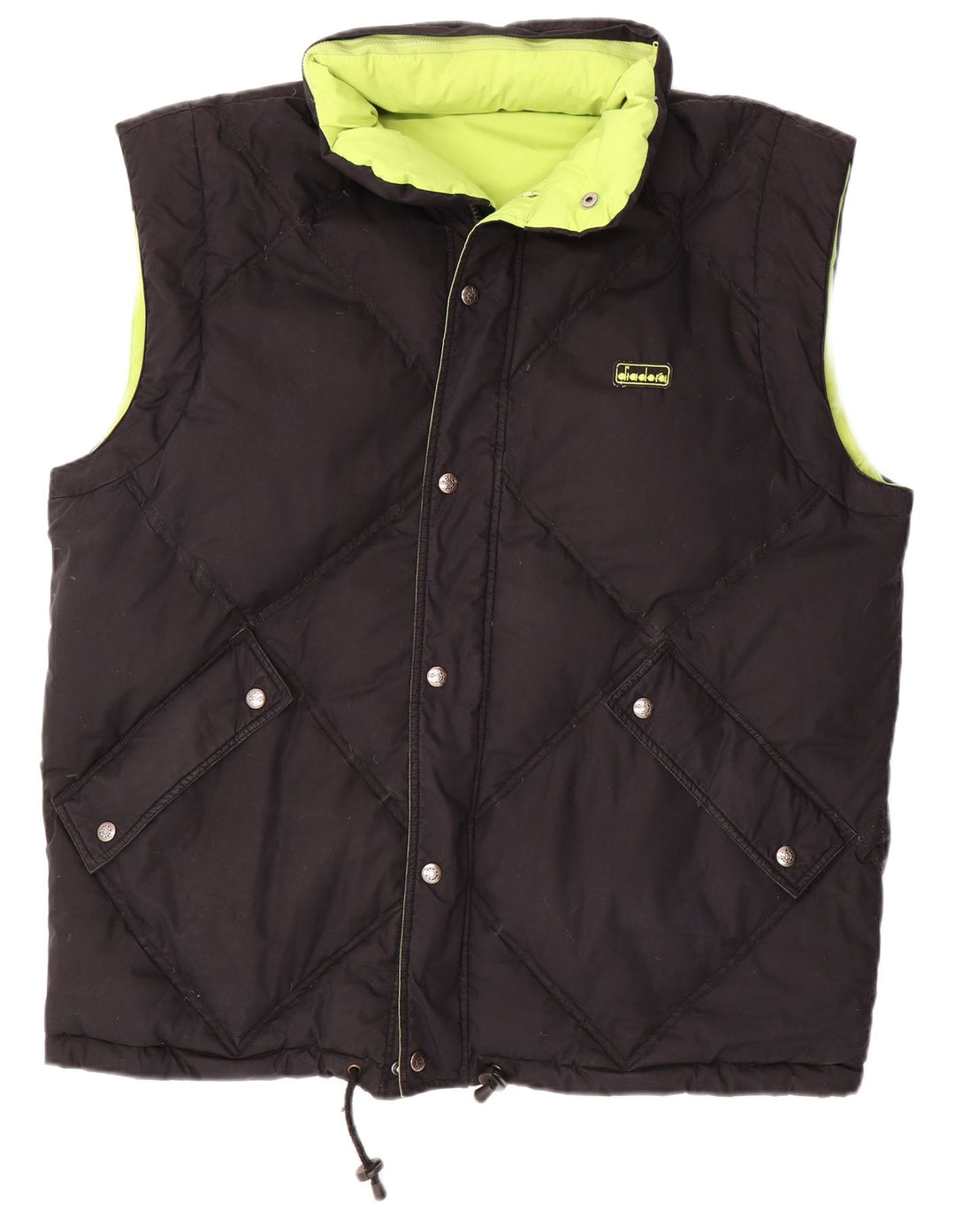 DIADORA Gilet imbottito reversibile da uomo vestibilità ampia UK 38 verde medio