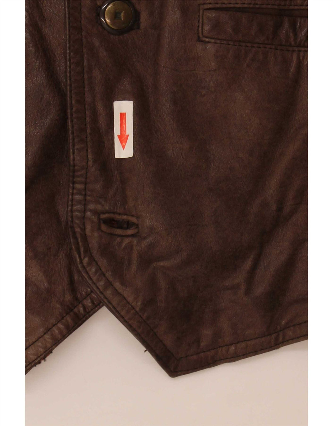 Gilet in pelle da uomo vintage IT 58 2XL Marrone