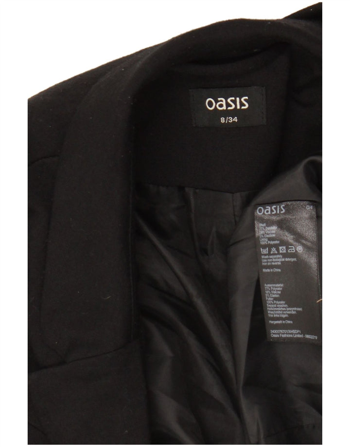 Giacca blazer aperta da donna Oasis UK 8 piccola poliestere nero