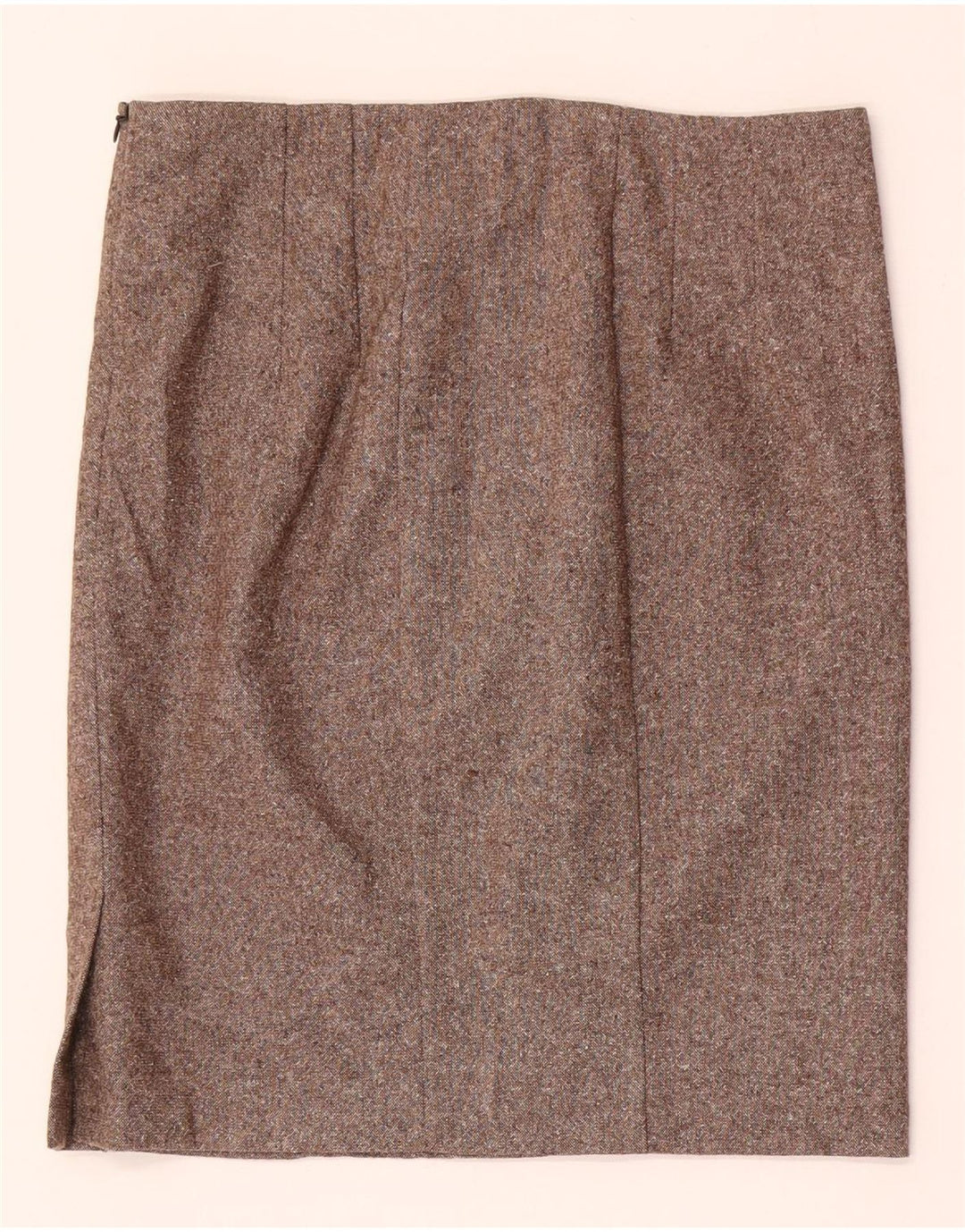 Minigonna dritta da donna Benetton IT 42 media W28 lana screziata marrone