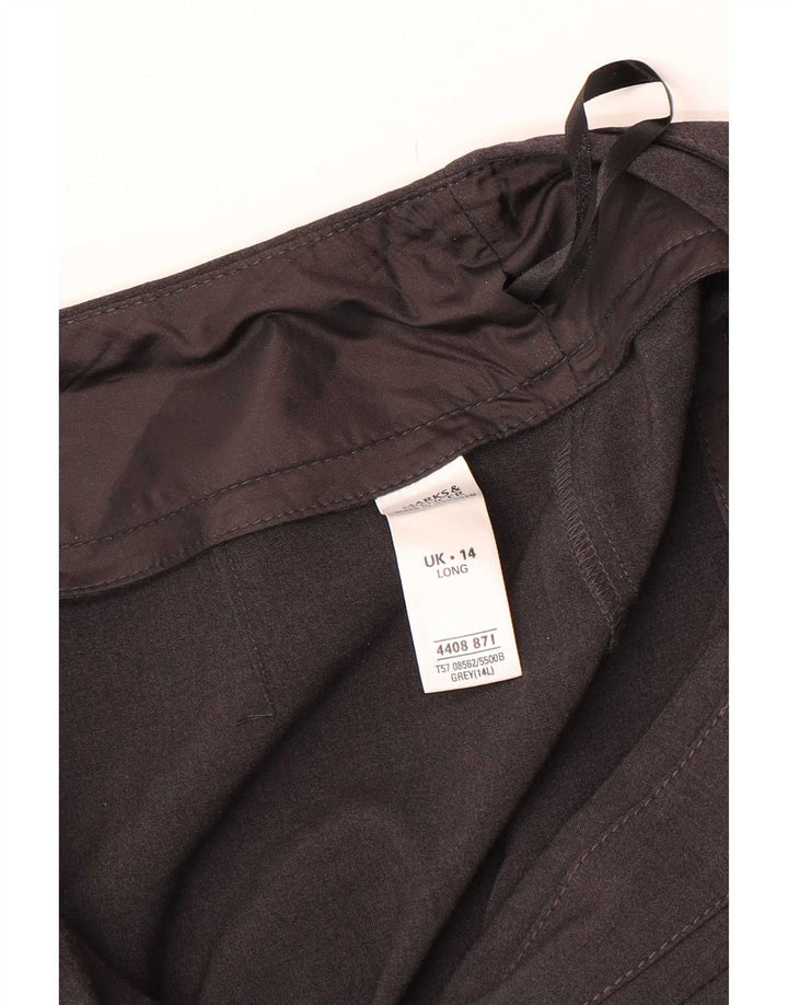 Pantaloni chino regolari dritti da donna Marks & Spencer UK 14 Marrone medio