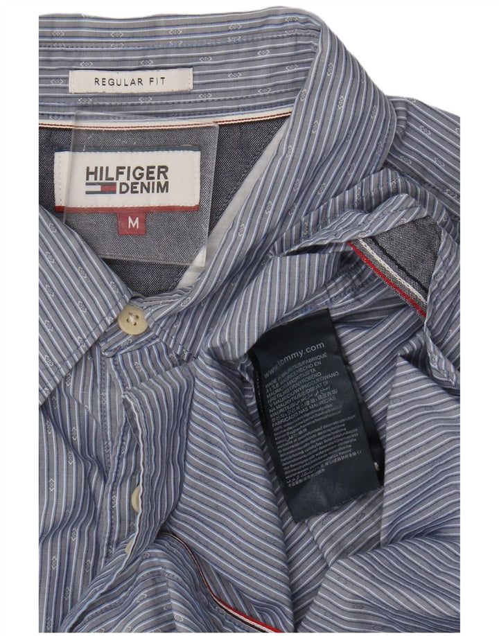 Camicia da uomo Regular Fit Tommy Hilfiger in cotone a righe blu medio