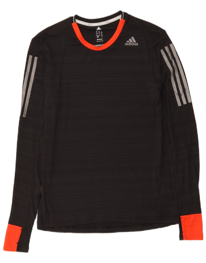 Adidas Uomo Climacool Top manica lunga piccolo nero Colourblock poliestere