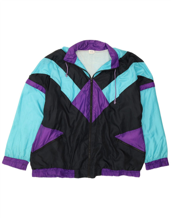 Giacca da ginnastica vintage da uomo 2XL multicolore color block