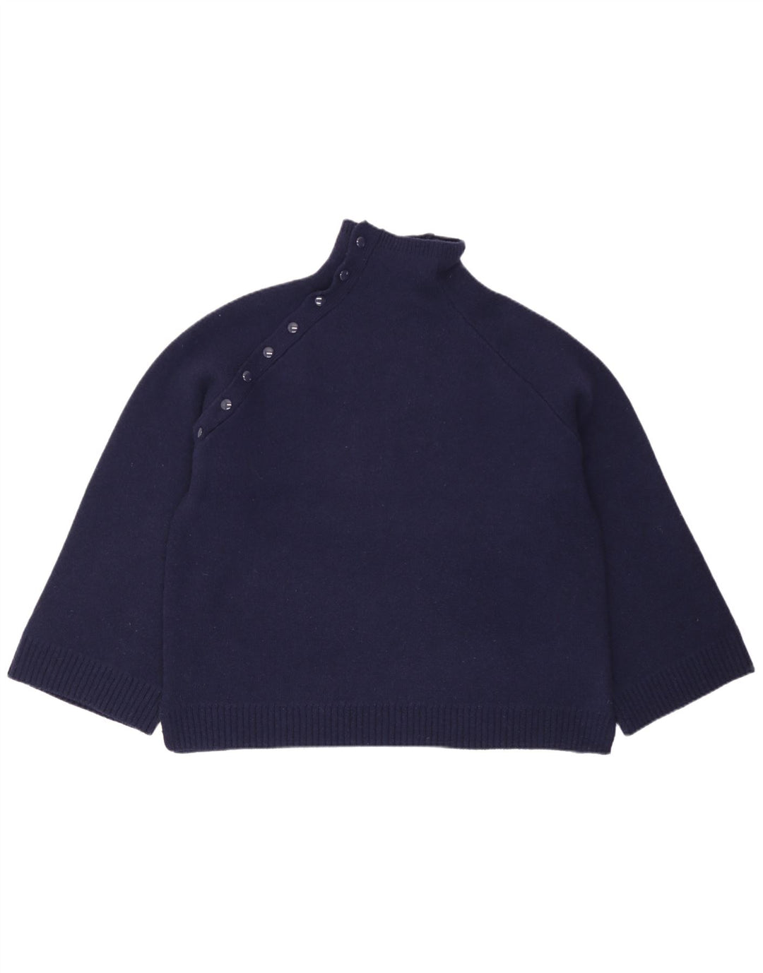 Maglione oversize da donna Zara con collo dolcevita UK 10 piccolo in lana blu navy