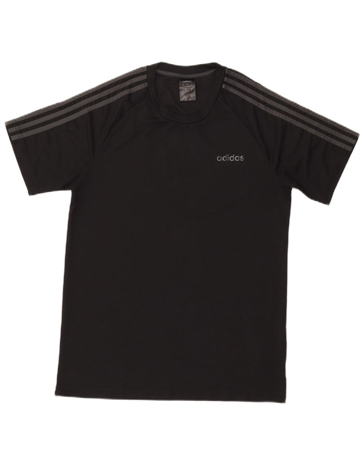 T-shirt ADIDAS Climalite da uomo, poliestere medio nero