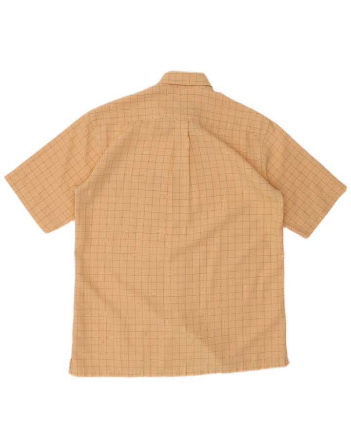 PIERRE CARDIN Camicia a maniche corte da uomo in modal a quadri giallo medio