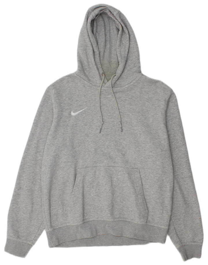 Felpa con cappuccio grafica Nike da uomo in cotone chiazzato grigio medio