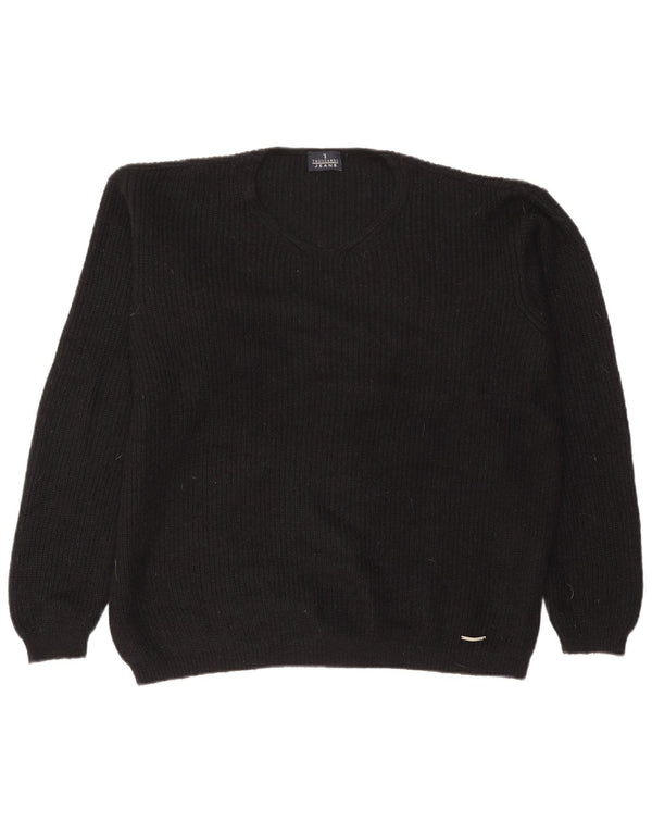 Maglione Trussardi Uomo Scollo a V Large Nero in Poliammide