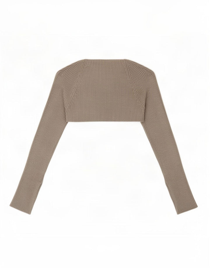 Top Bolero aperto corto da donna Zara UK 12 Grigio medio
