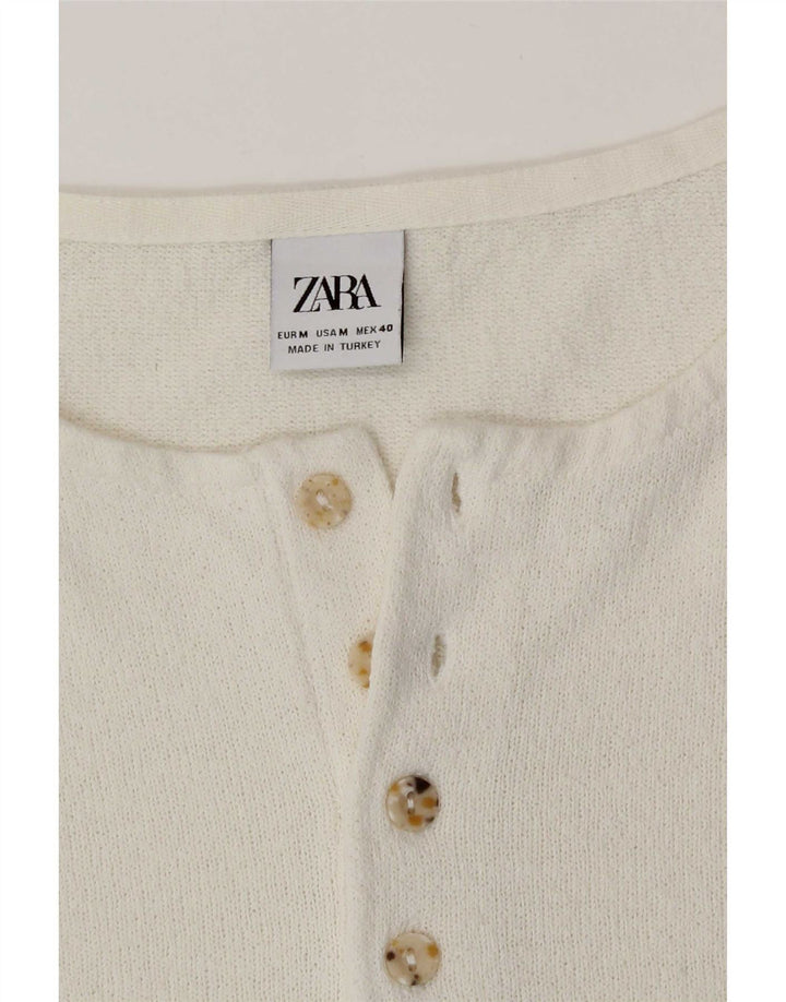 T-shirt Zara da uomo Top bianca media