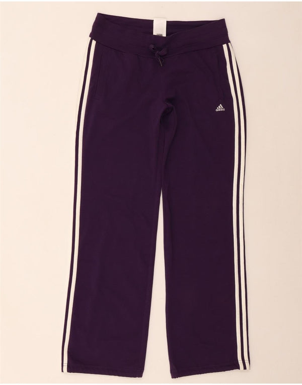 Pantaloni della tuta Adidas Climalite da donna UK 8/10 piccolo cotone viola