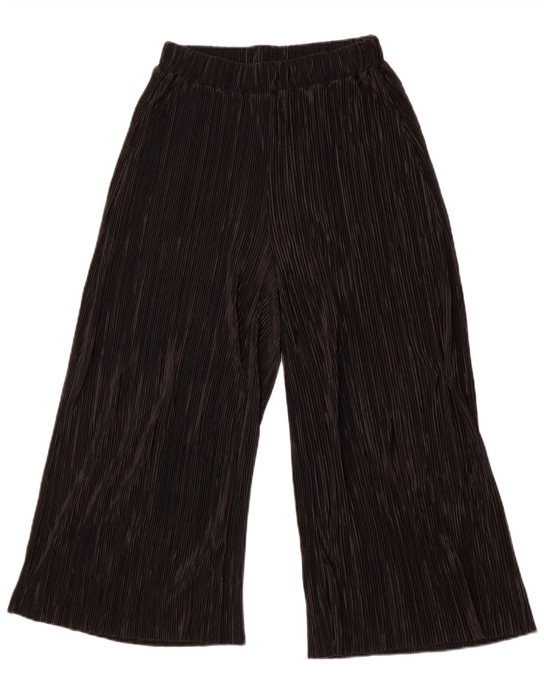 Pantaloni Capri a Gamba Larga da Donna ZARA XS W24 L23 Poliestere Nero