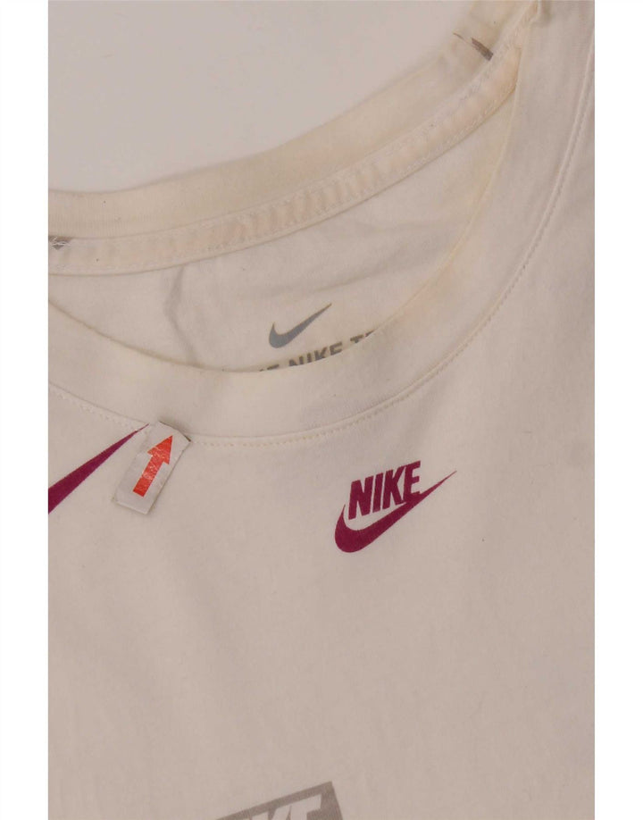 T-shirt grafica da uomo Nike Top grande in cotone bianco