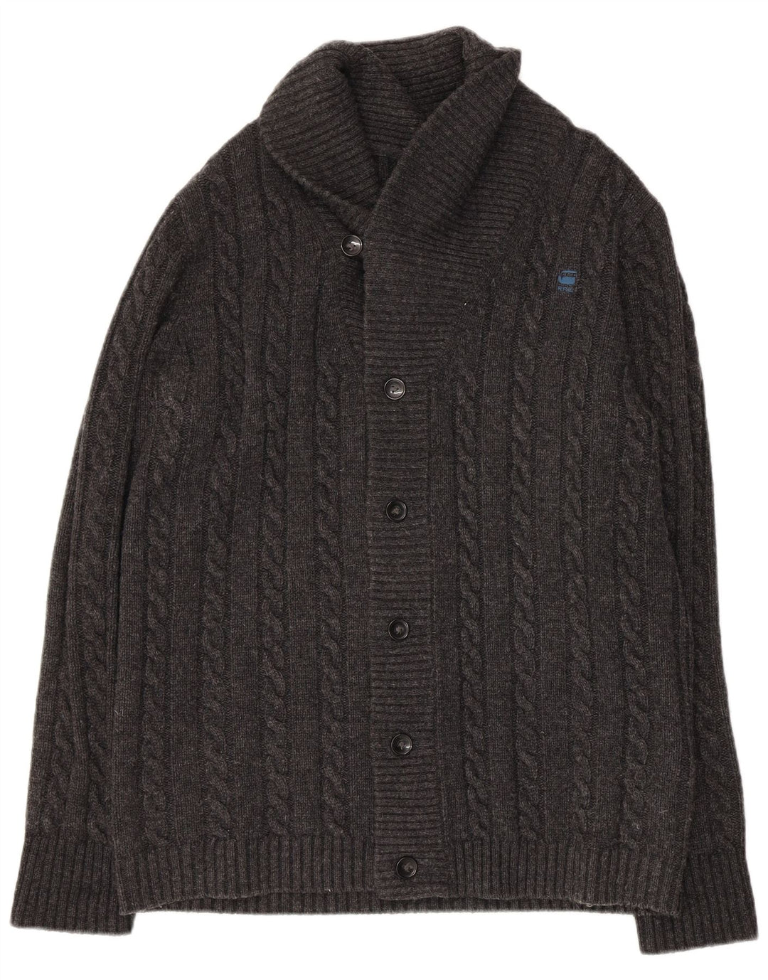 Maglione cardigan da uomo G-Star XL in lana d'agnello grigia