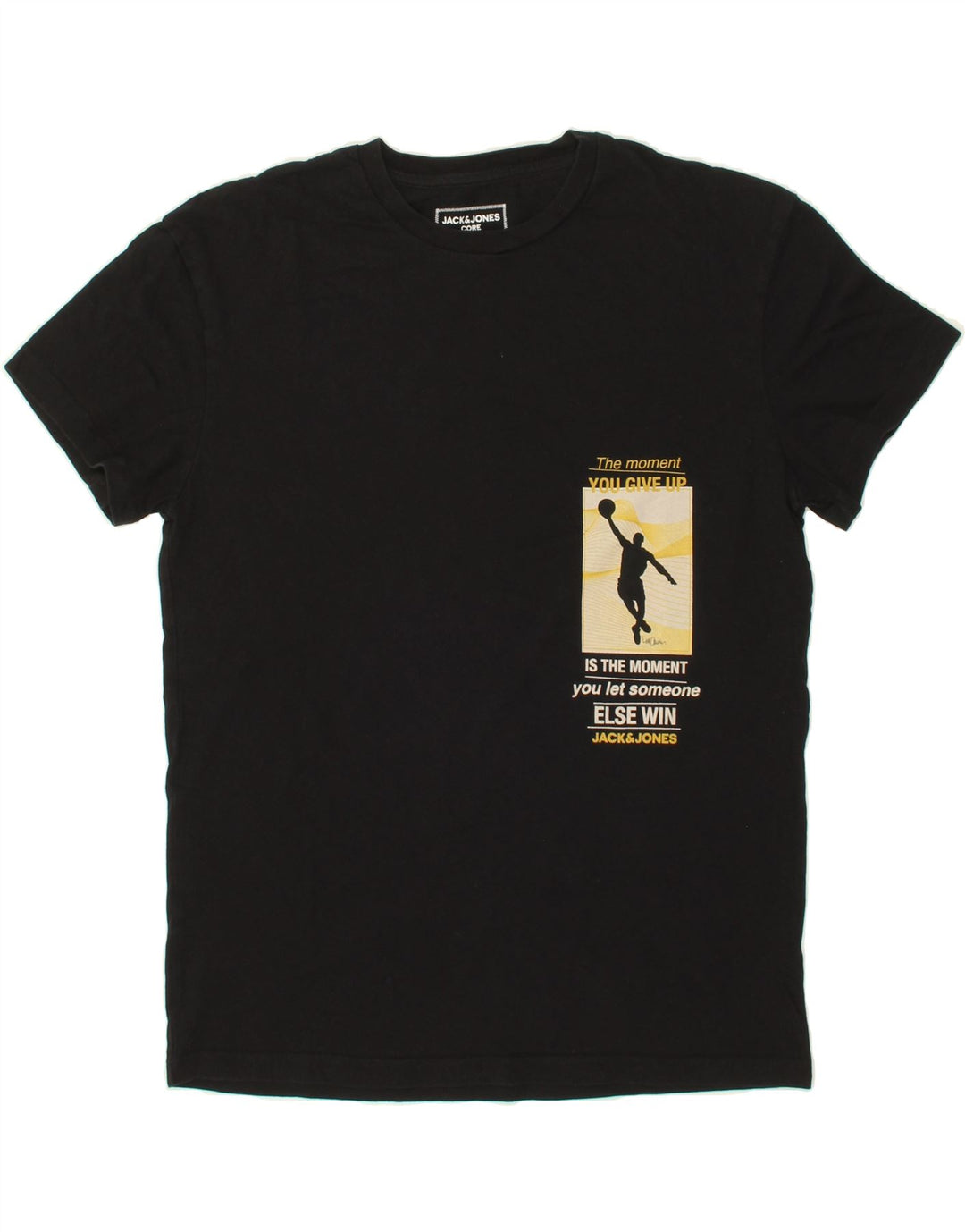 JACK & JONES Mens Graphic T-Shirt Top Medium Black Cotton Vintage Jack & Jones and Second-Hand Jack & Jones from Messina Hembry 