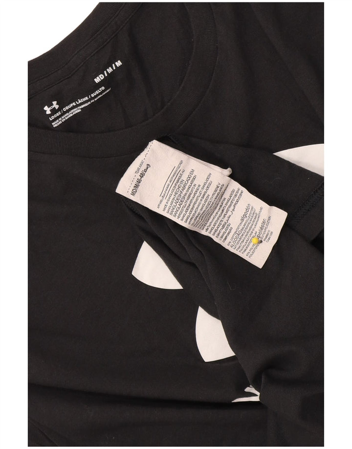 T-shirt grafica da uomo Under Armour Top in cotone nero medio