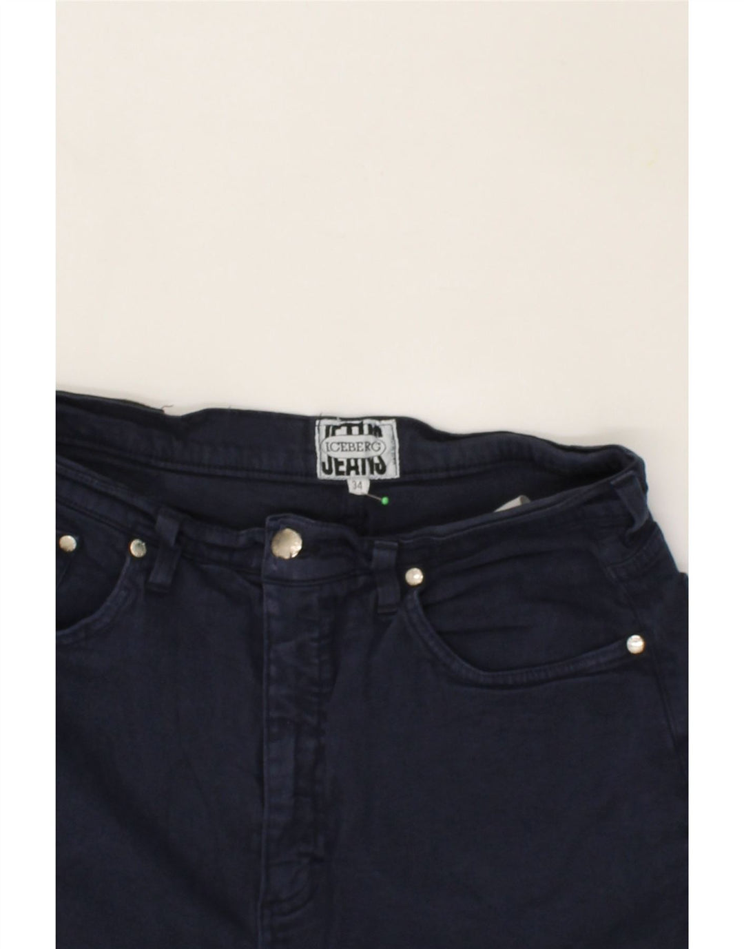 ICEBERG Womens Tapered Jeans W34 L24  Navy Blue Cotton Vintage Iceberg and Second-Hand Iceberg from Messina Hembry 