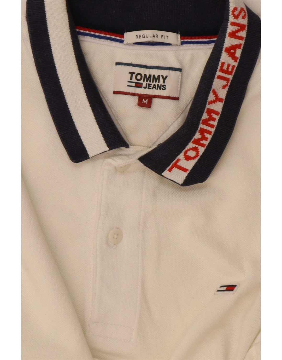 Polo da rugby da uomo con vestibilità regolare grafica Tommy Hilfiger bianca media