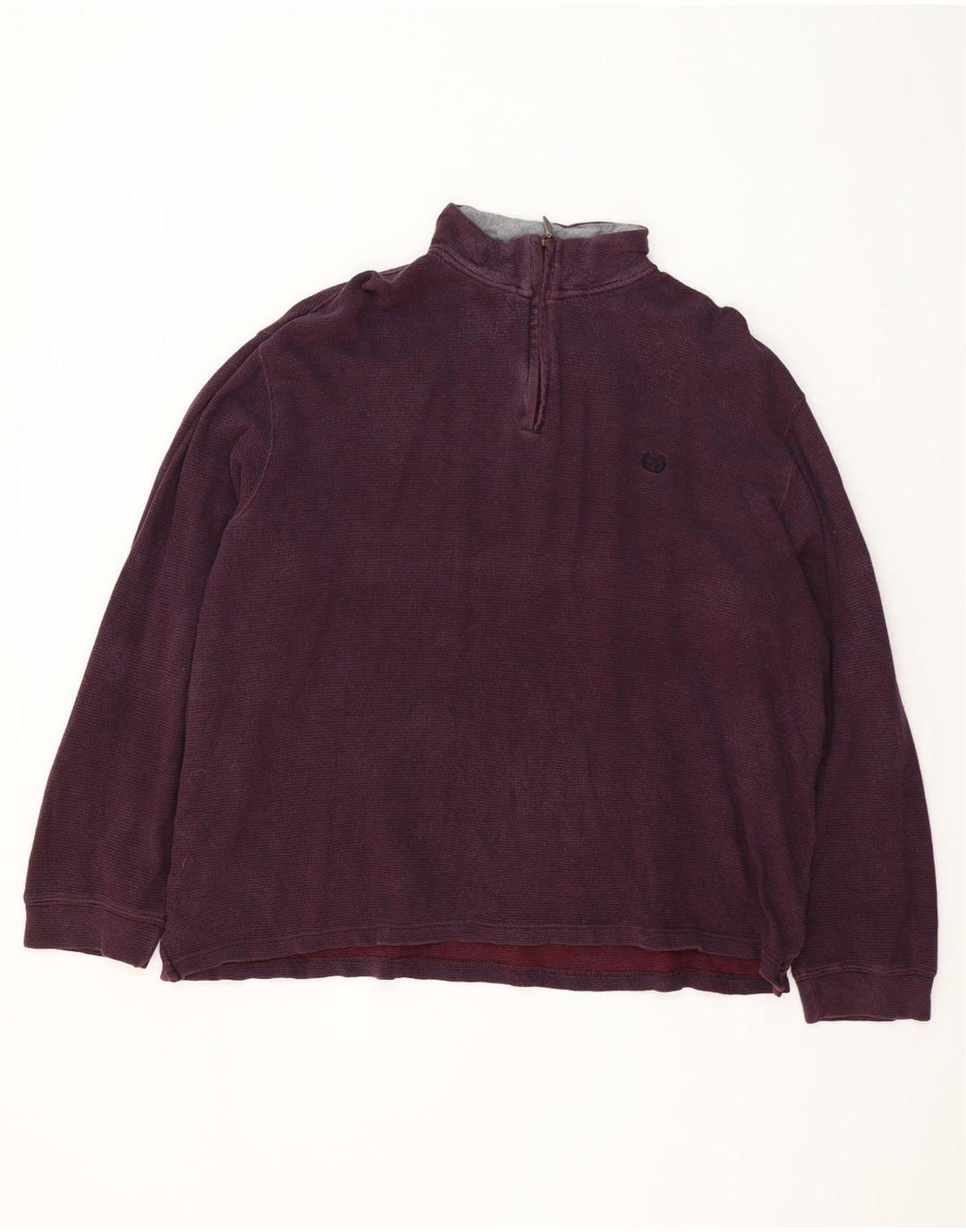 Felpa Chaps da uomo con zip e collo, 2XL, cotone bordeaux