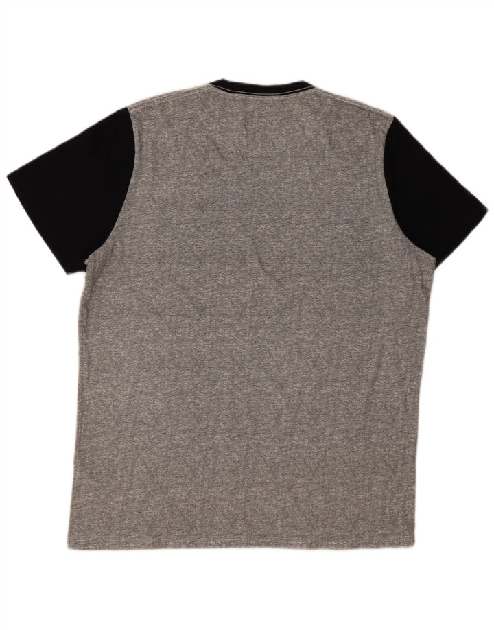 T-shirt Hollister da uomo Top Large in cotone color block grigio