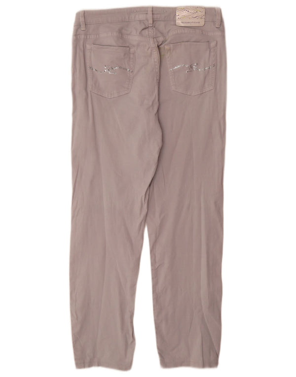 Pantaloni Casual Dritti Donna Trussardi W31 L28 Cotone Grigio