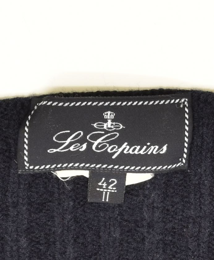 Maglione maglione girocollo da donna LES COPAINS IT 42 medio blu navy vintage