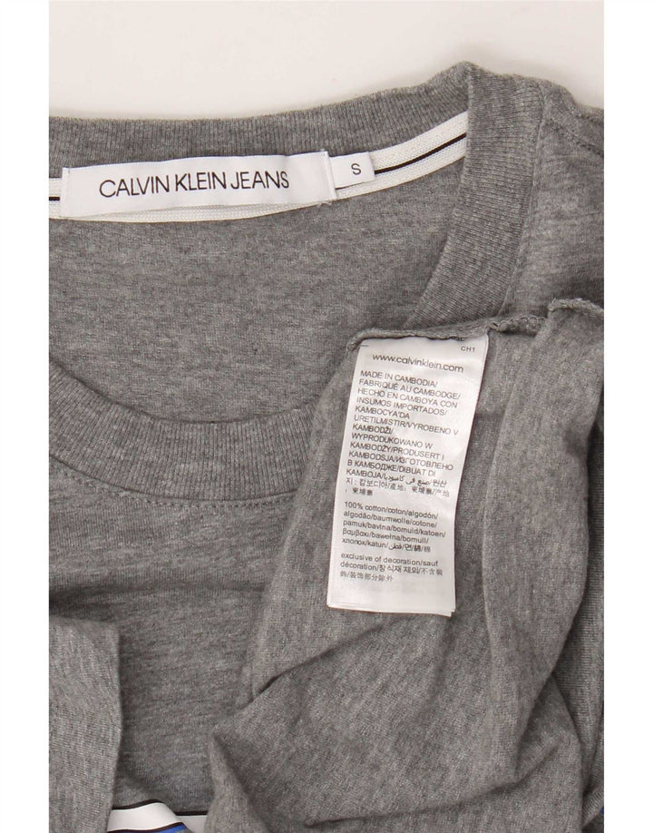 Maglietta grafica da uomo Calvin Klein Jeans Top piccola in cotone grigio