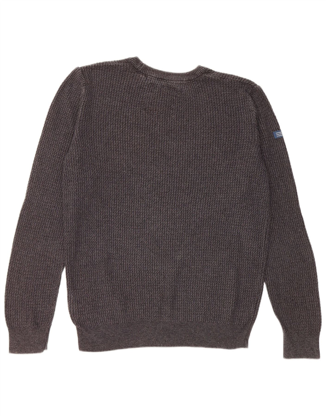 Maglione maglione girocollo da uomo Superdry in cotone grigio medio