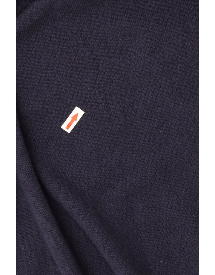 Maglione da uomo con scollo a V Sisley XL blu navy a rombi/lana diamante