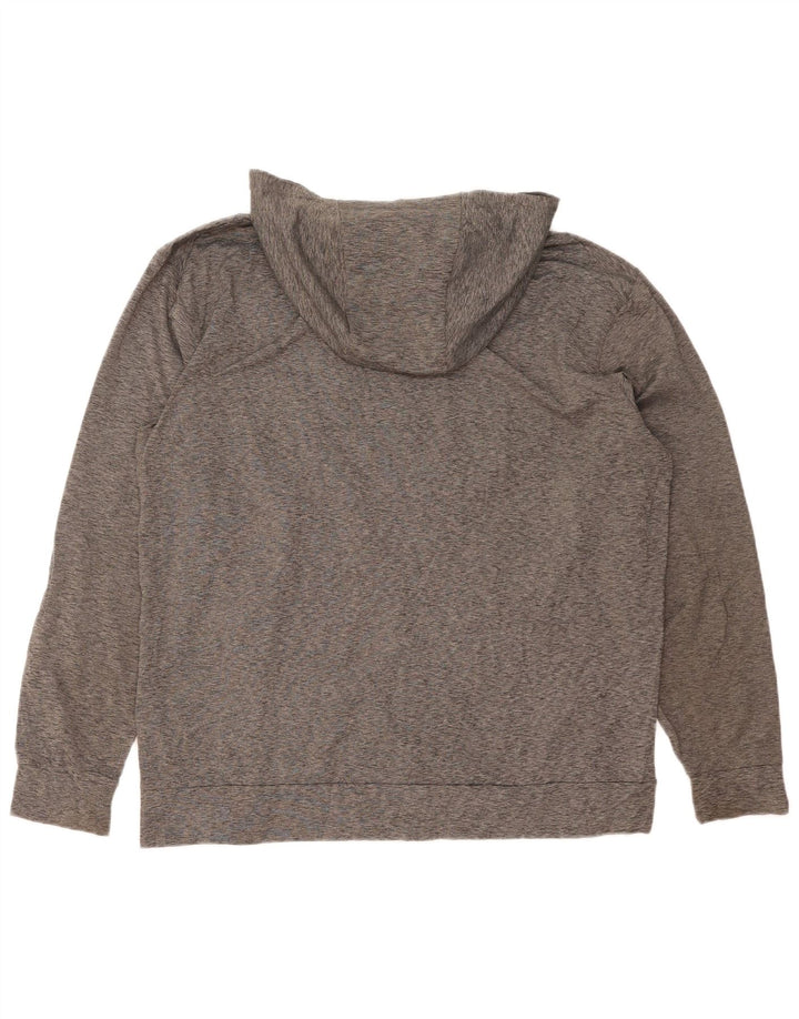 NIKE Felpa con cappuccio e zip Dri Fit da uomo XL Poliestere chiazzato grigio