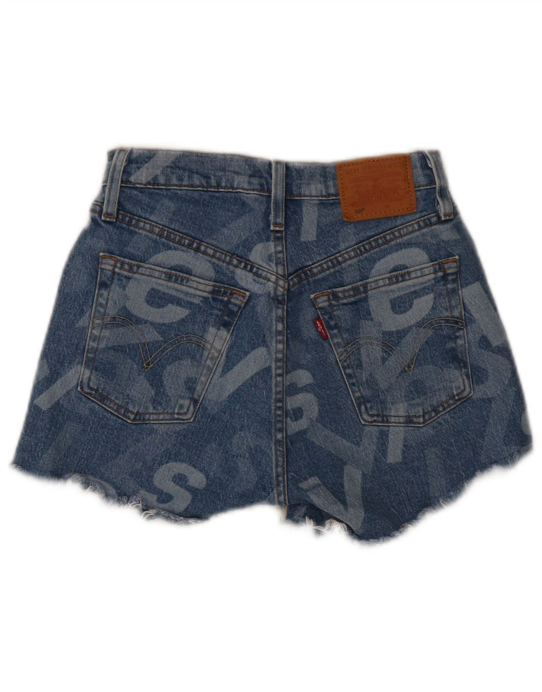 Pantaloncini di jeans grafici da donna Levi's W23 2XS cotone blu