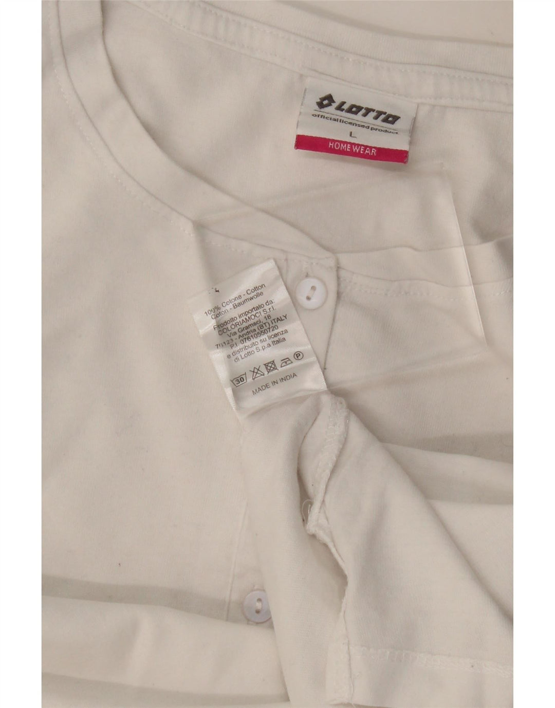 Top da donna a maniche lunghe Lotto UK 16 grande cotone bianco