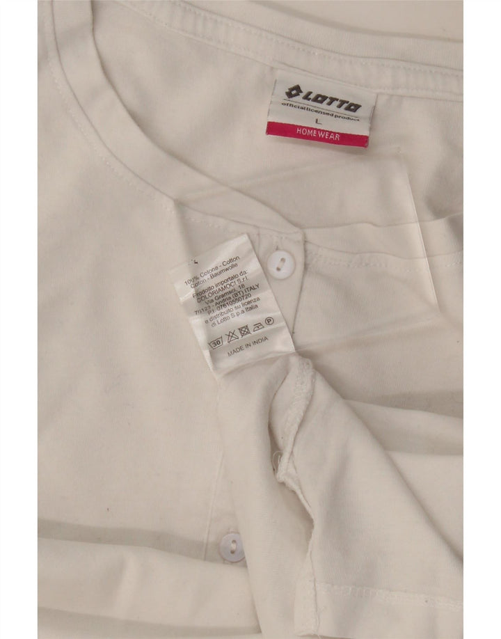 Top da donna a maniche lunghe Lotto UK 16 grande cotone bianco